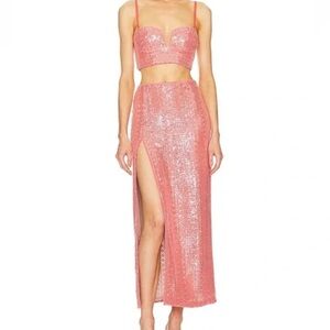 NWT Michael Costello Pink Sequin Two-Piece Set